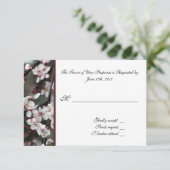 UAWG, Antwortkarte, Pflaume-Blume RSVP Karte (Stehend Vorderseite)