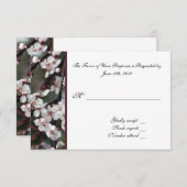 UAWG, Antwortkarte, Pflaume-Blume RSVP Karte (Vorne/Hinten)