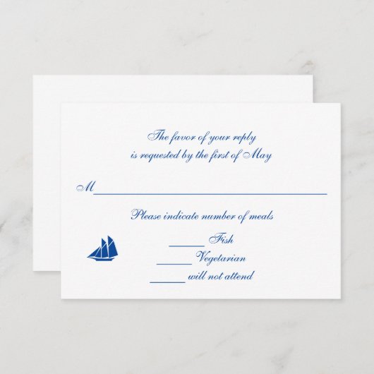 uAwg-/Antwortkarten "auf See" RSVP Karte (Vorne/Hinten)