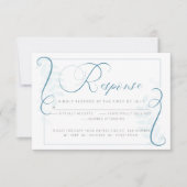 UAwg | Aquamarin Blue Simplistic Scroll Einladung (Vorderseite)