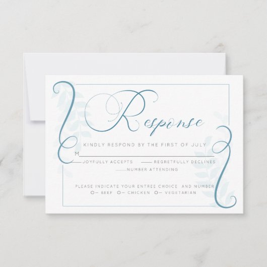 UAwg | Aquamarin Blue Simplistic Scroll Einladung (Vorderseite)