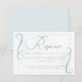 UAwg | Aquamarin Blue Simplistic Scroll Einladung (Vorne/Hinten)