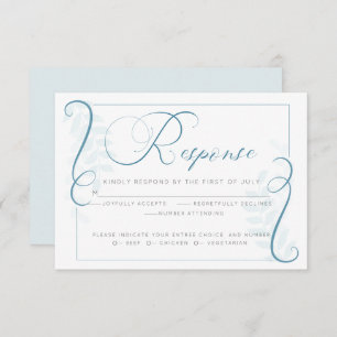 UAwg Aquamarin Blue Simplistic Scroll Einladung