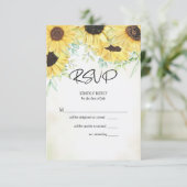 UAWG Aquarellgelbe Sonnenblumen RSVP Karte (Stehend Vorderseite)