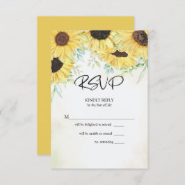 UAWG Aquarellgelbe Sonnenblumen RSVP Karte