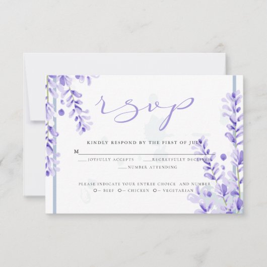 UAWG | Aquarelllavender - Dusty Blue Florals Einladung (Vorderseite)