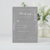 UAWG Aquarelllavender grau Hochzeit rsvp Karte (Stehend Vorderseite)