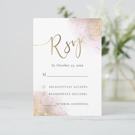 UAWG Aquarellspritzen RSVP Karte (Stehend Vorderseite)