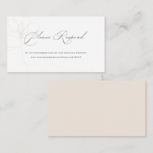 UAWG auf der Website zur Hochzeit illustrierter Ro Begleitkarte (Vorne/Hinten)