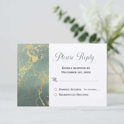 UAWG aus aquamarinem und Goldmarmor Bitte beantwor (Stehend Vorderseite)