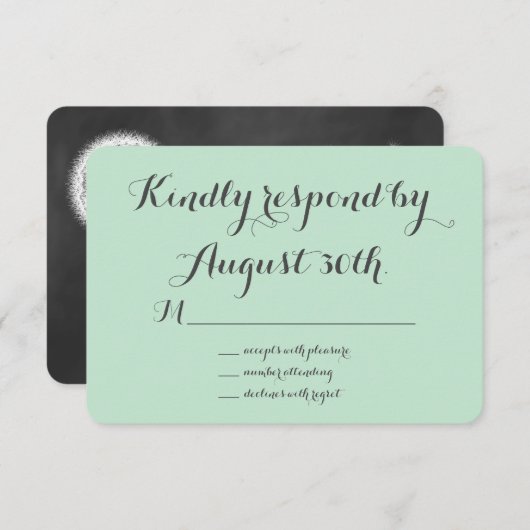 UAwg aus Blumengrube (Minze) RSVP Karte (Vorne/Hinten)