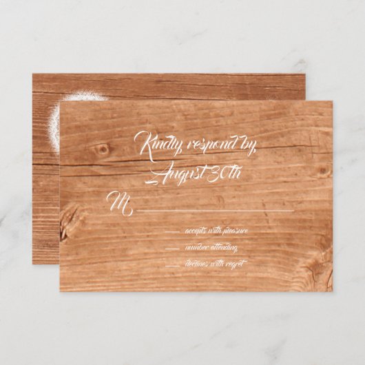 UAwg aus Flor und Eichen RSVP Karte (Vorne/Hinten)