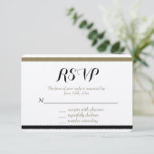 UAwg aus Gold und Schwarz RSVP Karte (Stehend Vorderseite)