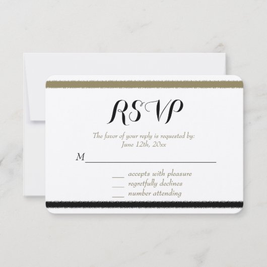 UAwg aus Gold und Schwarz RSVP Karte (Vorderseite)