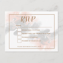 UAwg aus Pfirsich und weichem grauem Marmor/Goldty Postkarte