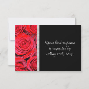 UAwg aus Schwarz und Rote Rose RSVP Karte