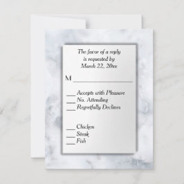 UAwg aus weißem Marmor mit Menü RSVP Karte