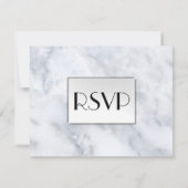 UAwg aus weißem Marmor mit Menü RSVP Karte (Rückseite)