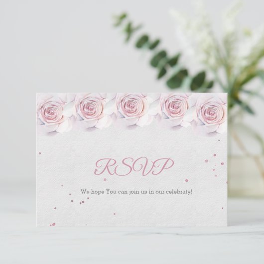UAWG Baby Duschkarten Rosa RSVP Karte (Stehend Vorderseite)