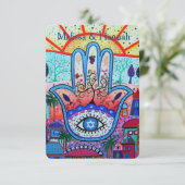 UAWG Bar Bat B'nai B'not Beach Theme Response Card RSVP Karte (Stehend Vorderseite)