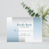 UAWG Bar Mitzvah Modern Silver Blue Geometric RSVP Karte (Stehend Vorderseite)