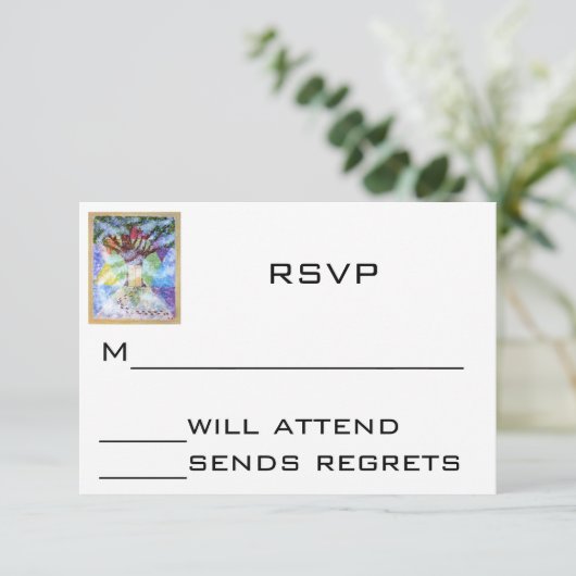 UAWG Bar Mitzvah oder Bat Mitzvah RSVP Karte (Stehend Vorderseite)