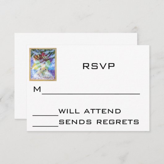 UAWG Bar Mitzvah oder Bat Mitzvah RSVP Karte (Vorne/Hinten)
