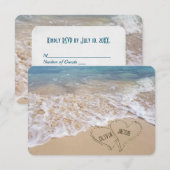 UAWG Beach Wedding Hearts Einladung (Vorne/Hinten)