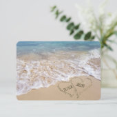 UAWG Beach Wedding Hearts Einladung (Stehend Vorderseite)