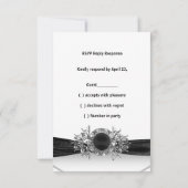 UAWG Birthday Diamond Jewel Schwarz-weiß Silver Einladung (Rückseite)