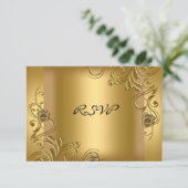 UAWG Birthday Party Elegantes Gold auf der Goldene RSVP Karte (Stehend Vorderseite)
