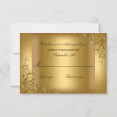 UAWG Birthday Party Elegantes Gold auf der Goldene RSVP Karte (Rückseite)