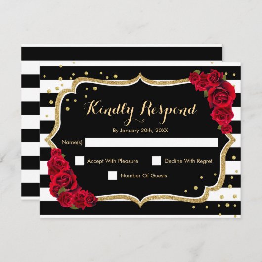 UAWG Birthday Party - Gold Black Card Einladung (Vorne/Hinten)