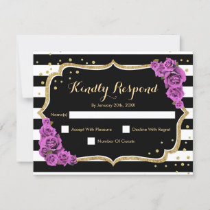 UAWG Birthday Party - Gold Black Lila Card Einladung