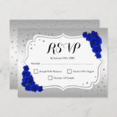 UAWG Birthday Party - Royal Blue Silver Card Einladung (Vorne/Hinten)