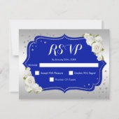 UAWG Birthday Party - Royal Blue Silver White Card Einladung (Vorderseite)