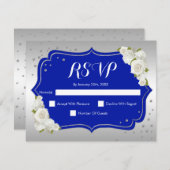 UAWG Birthday Party - Royal Blue Silver White Card Einladung (Vorne/Hinten)