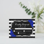 UAWG Birthday Party - Silver Black Royal Blue Card Einladung (Stehend Vorderseite)