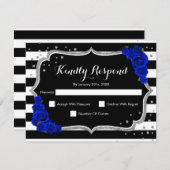 UAWG Birthday Party - Silver Black Royal Blue Card Einladung (Vorne/Hinten)