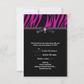 UAWG Birthday Pink Zebra Black Dress RSVP Karte (Rückseite)
