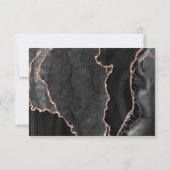 UAWG Black Agate Rose Gold Glitzer Response Card RSVP Karte (Rückseite)