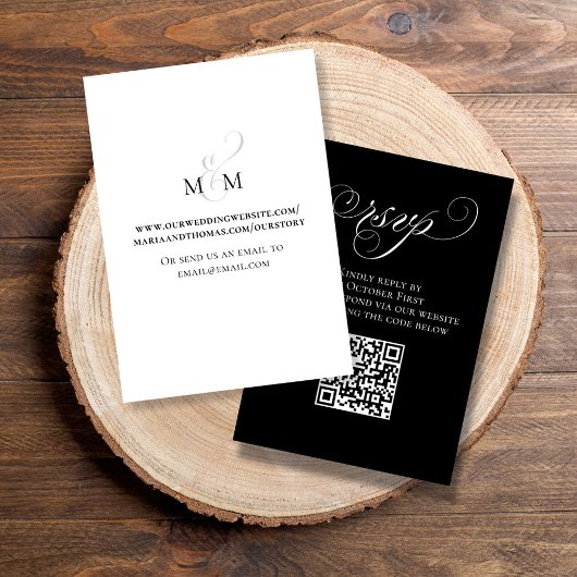 UAWG Black and White QR Code Kalligrafie Begleitkarte