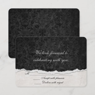 UAWG Black Damask mit abgerissener Kante Einladung