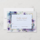 UAWG | Blauviolett Transluzente Blume RSVP Karte (Vorderseite)