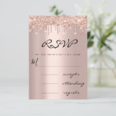 UAWG Blue Navy Rose Tropfen Simly Wedding RSVP Karte (Stehend Vorderseite)