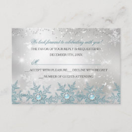 UAWG Blue Pearl Snowflake Weihnachts-Party RSVP Karte
