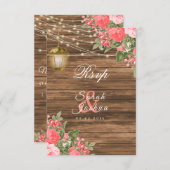 UAWG - Blume aus Holz, Laternen und Korallen RSVP Karte (Vorne/Hinten)