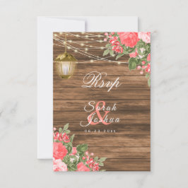 UAWG - Blume aus Holz, Laternen und Korallen RSVP Karte