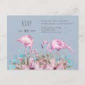 UAWG - Blushing Flamingos Tropical Beach Hochzeit Postkarte (Vorderseite)