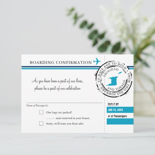 UAWG Boarding-Durchlauf nach Trinidad and Tobago Einladung (Stehend Vorderseite)